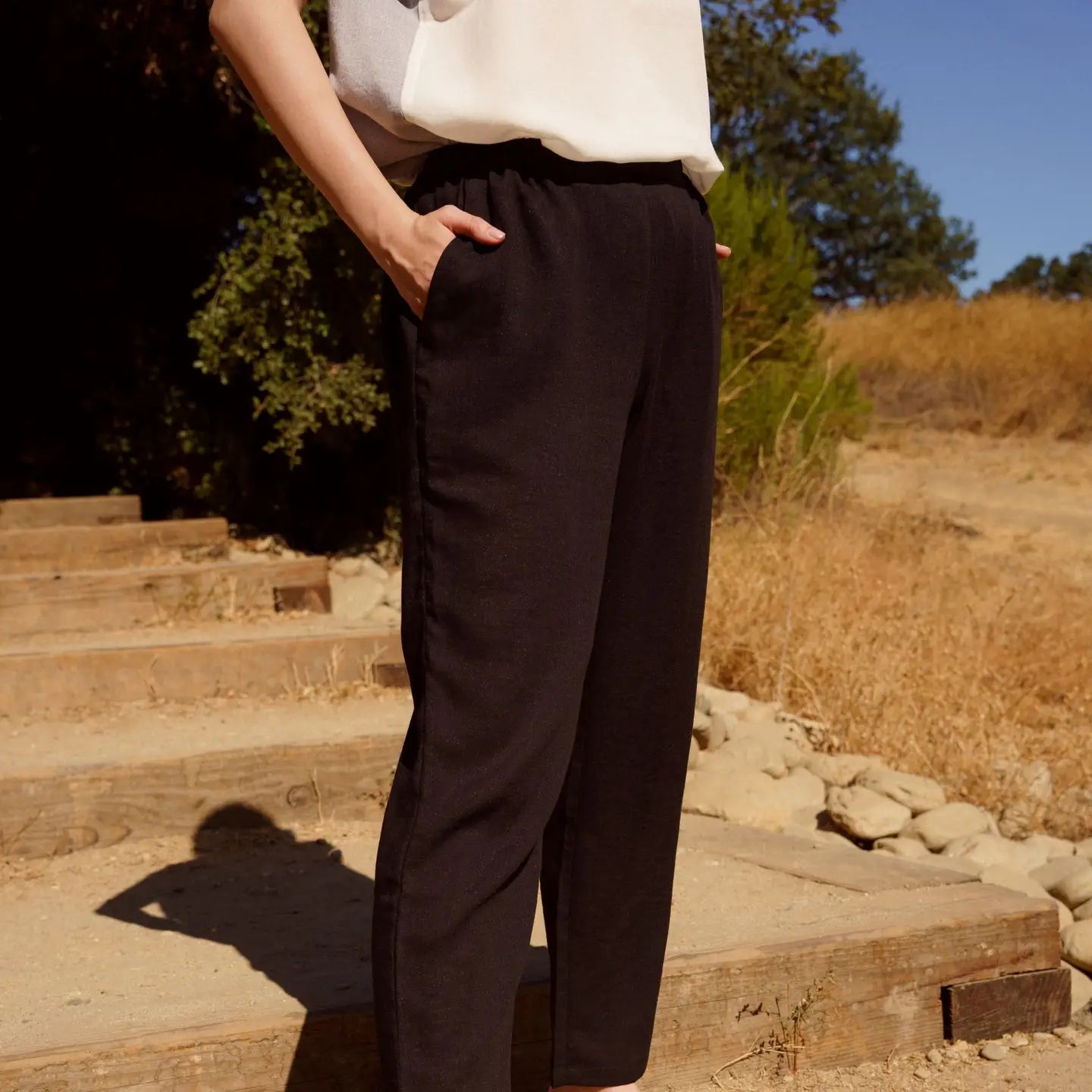Fridaze AAPT21 - Flat Front Tapered Leg Linen Pant