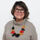 SYLCA Black Elora Wood Statement Necklace