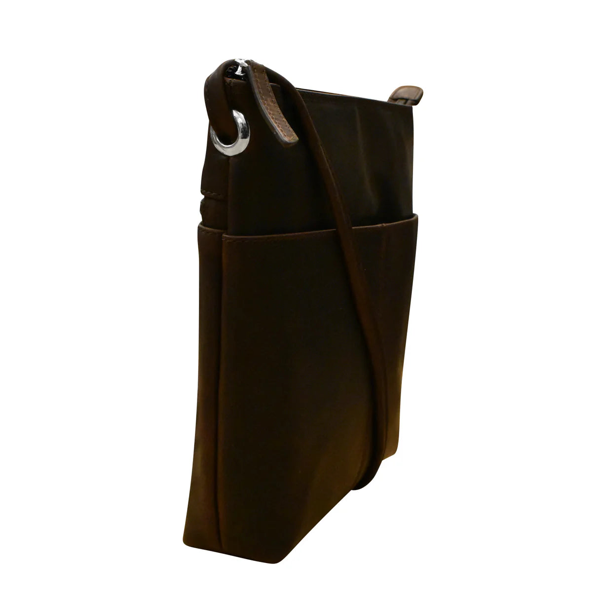 ili New York - ADJUSTABLE CROSSBODY MIDI SAC - 6661 - Chocolate Distressed Leather