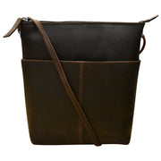 ili New York - ADJUSTABLE CROSSBODY MIDI SAC - 6661 - Chocolate Distressed Leather