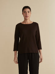 CUT LOOSE - Marble Sweater Knit Boatneck Top - 6705060
