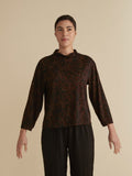CUT LOOSE - Floral Jacquard Mock Neck Top - 6726114