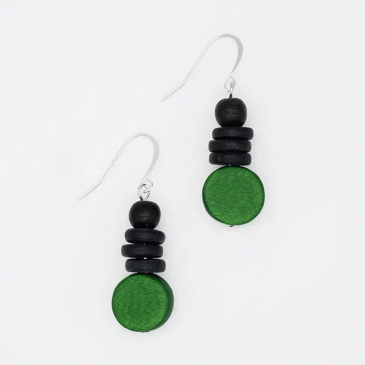 SYLCA Green and Black Dusk Earrings - SD25E27 - GREEN