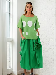 Vanite Couture Polka Dot Top - 68019 - GREEN