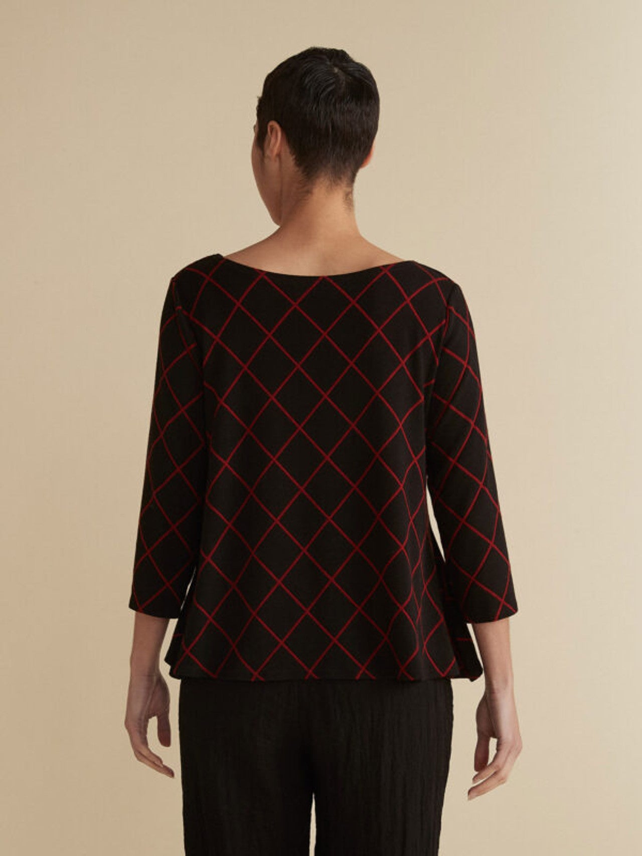 CUT LOOSE - Diamond A-line Boatneck Top - 6816552