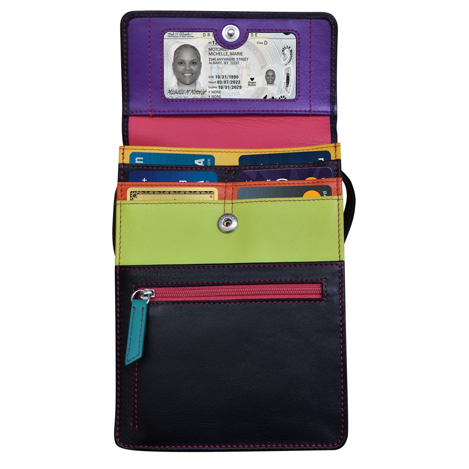 ili New York - ORGANIZER ON A STRING - 6824 - Black Brights
