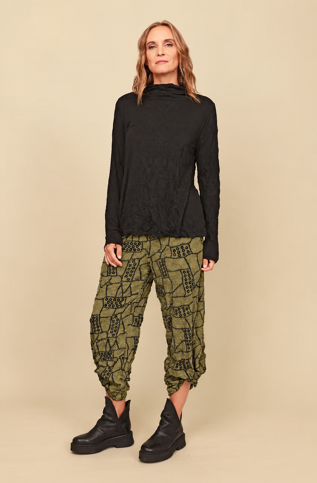 Chalet Recycled Crinkle Jersey Flowy Tilley Pant - C68355