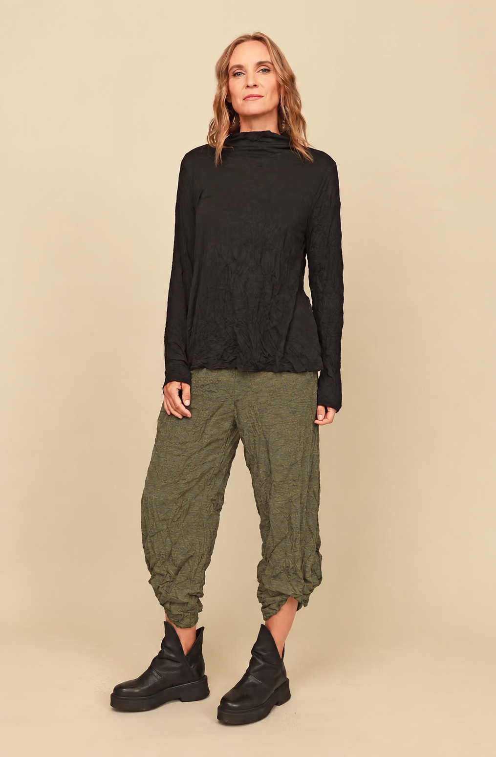 Chalet Recycled Crinkle Jersey Flowy Tilley Pant - C68355