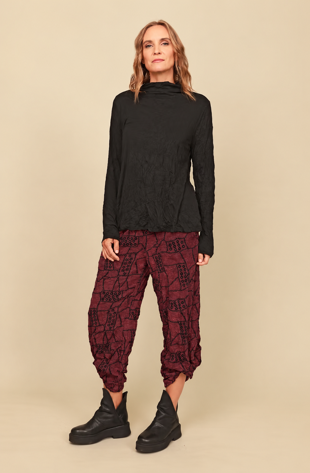 Chalet Recycled Crinkle Jersey Flowy Tilley Pant - C68355