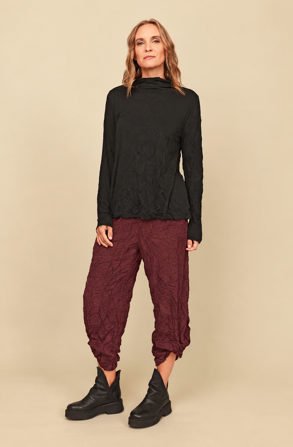 Chalet Recycled Crinkle Jersey Flowy Tilley Pant - C68355