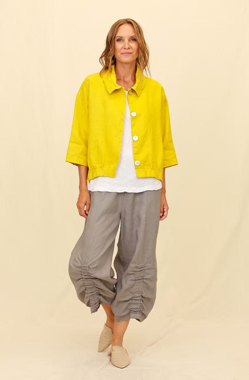 Chalet Virginia Button Down Collar Linen Fresco Jacket - H75005