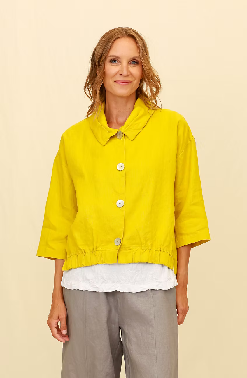 Chalet Virginia Button Down Collar Linen Fresco Jacket - H75005