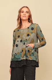 Chalet Crinkle Mesh Long Sleeve Gizel Top - CM62317