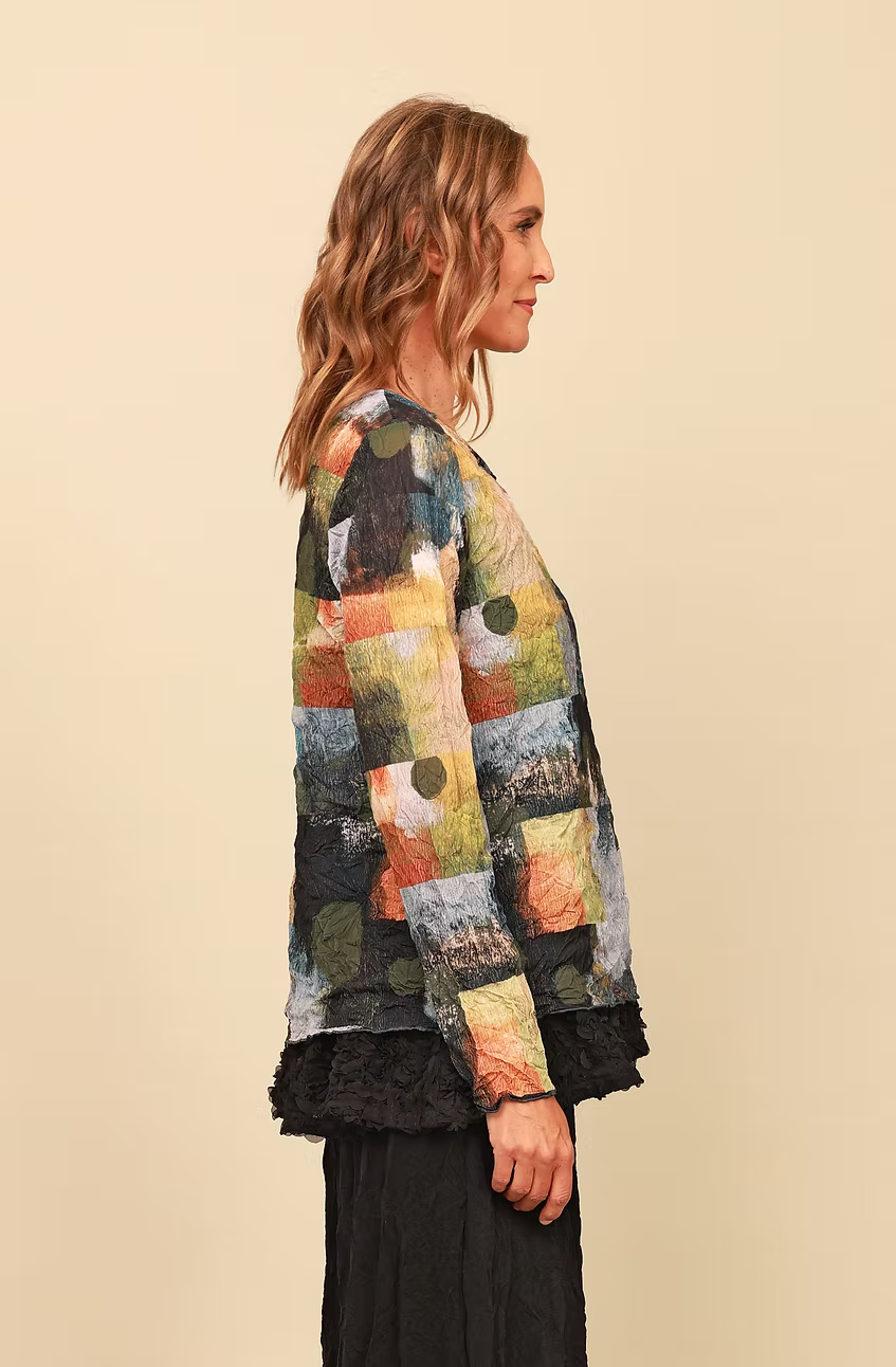 Chalet Crinkle Mesh Long Sleeve Andrea Top - CM62918