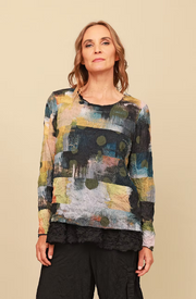 Chalet Crinkle Mesh Long Sleeve Andrea Top - CM62918