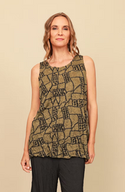 Chalet Recycled Crinkle Jersey Liz Round Neck Tank Top - C61198