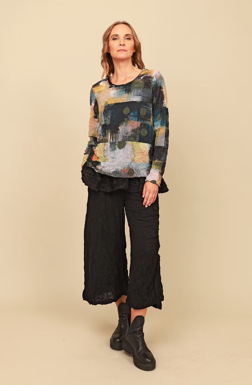 Chalet Crinkle Mesh Long Sleeve Andrea Top - CM62918