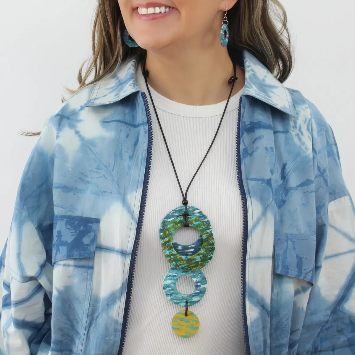 SYLCA Earthsong Green Shell Pendant