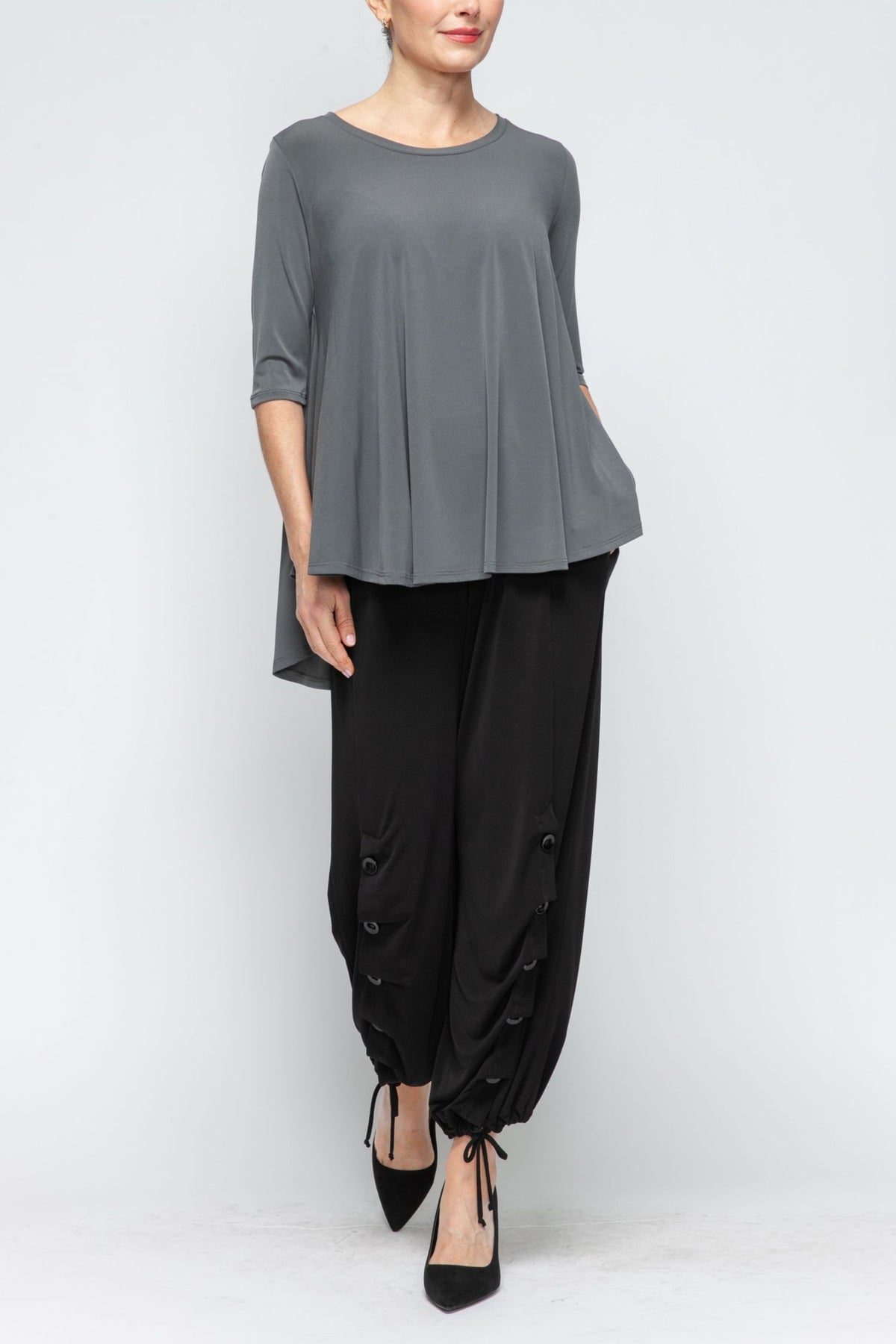 IC COLLECTION Top - 6899T - CHARCOAL