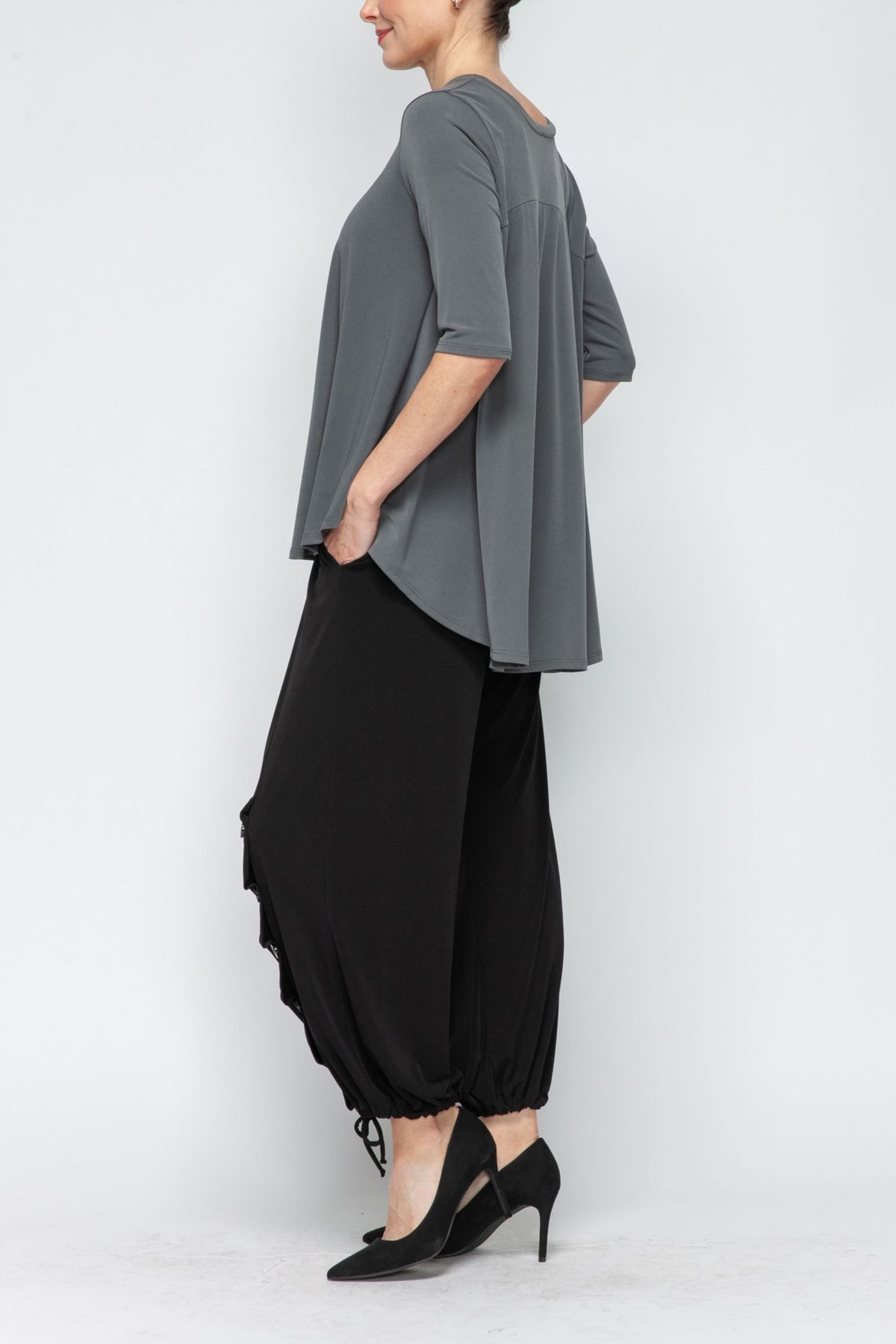 IC COLLECTION Top - 6899T - CHARCOAL