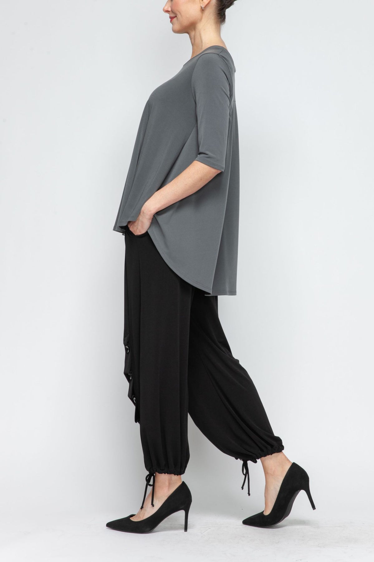 IC COLLECTION Top - 6899T - CHARCOAL