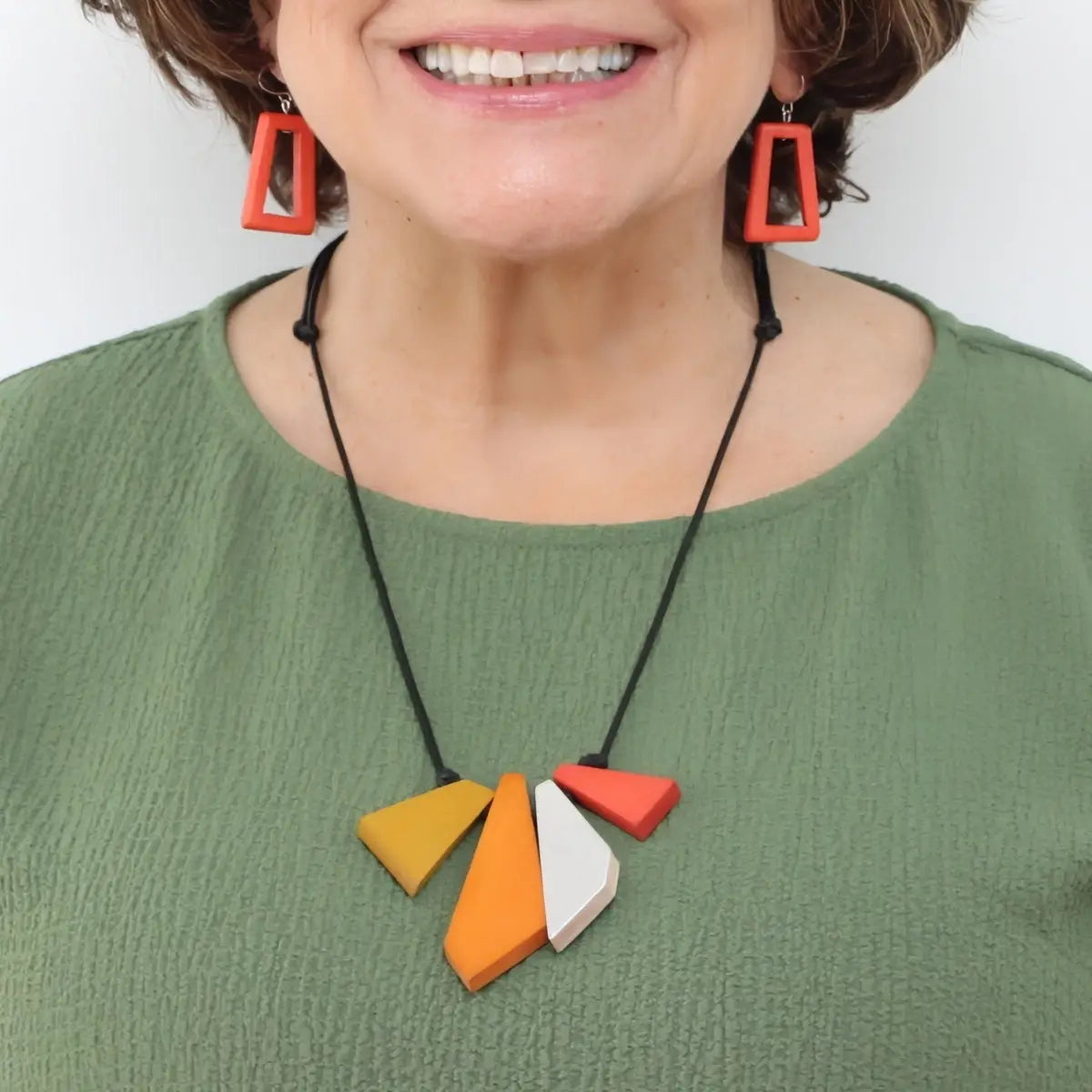 SYLCA Kyla Trapezoid Orange Necklace
