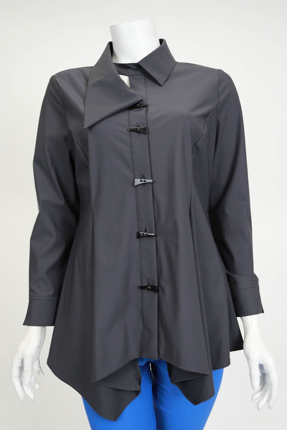 IC COLLECTION Blouse - 6905B - CHARCOAL