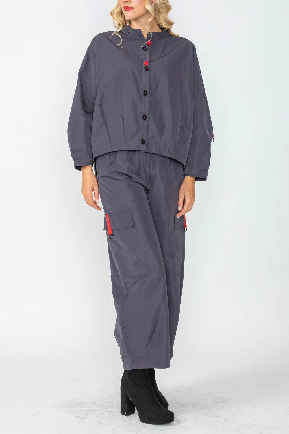 IC COLLECTION Blouse - 6906B - CHARCOAL