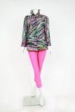 IC COLLECTION Jacket - 6925J - PINK AND GREEN