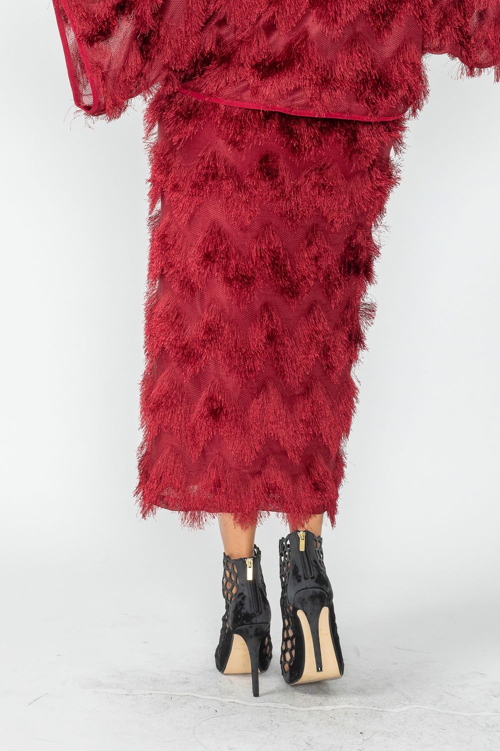 IC COLLECTION Skirt - 6926S - BURGANDY