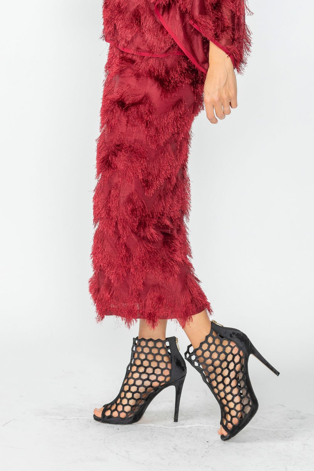 IC COLLECTION Skirt - 6926S - BURGANDY