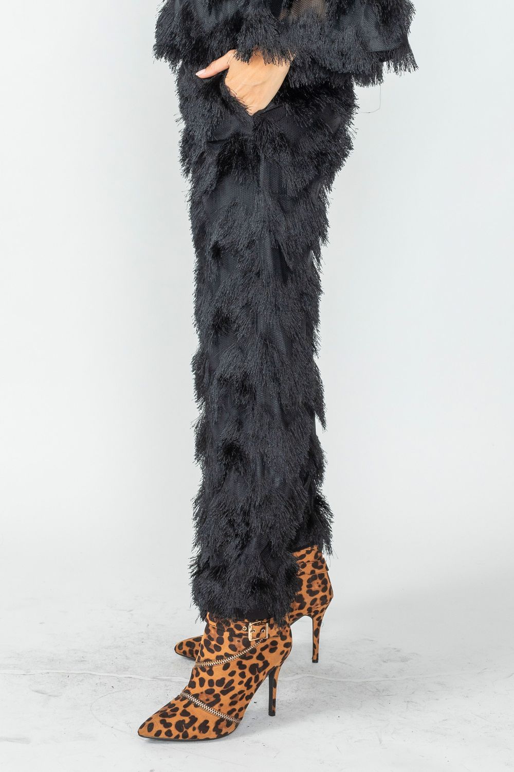 IC COLLECTION Pants - 6936P - BLACK
