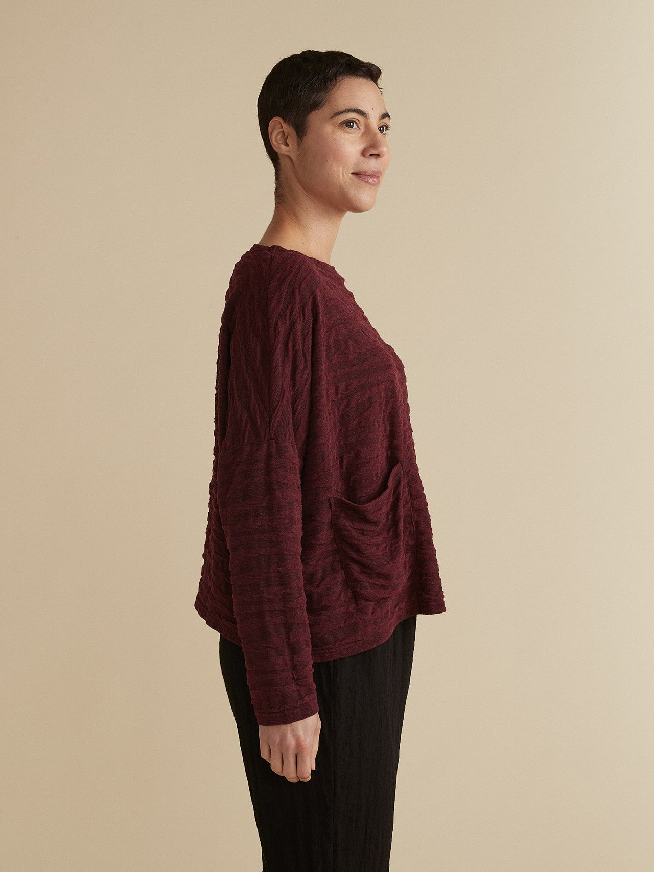 CUT LOOSE - Texture Char Knit O/S Pocket Pullover - 6947625