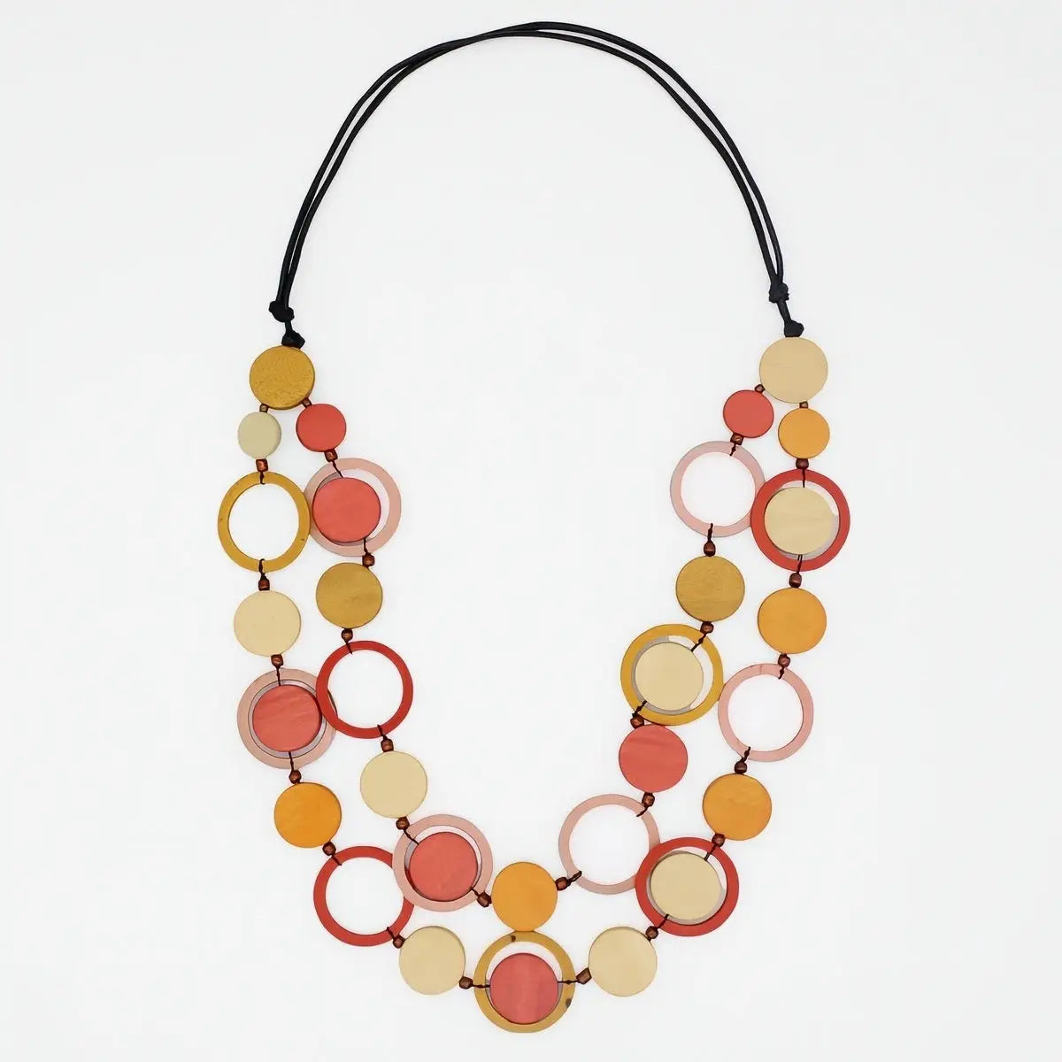 SYLCA Orange Circle Cut-Out Necklace