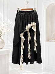 Vanite Couture Layered Detail Skirt - 69531 - BLACK