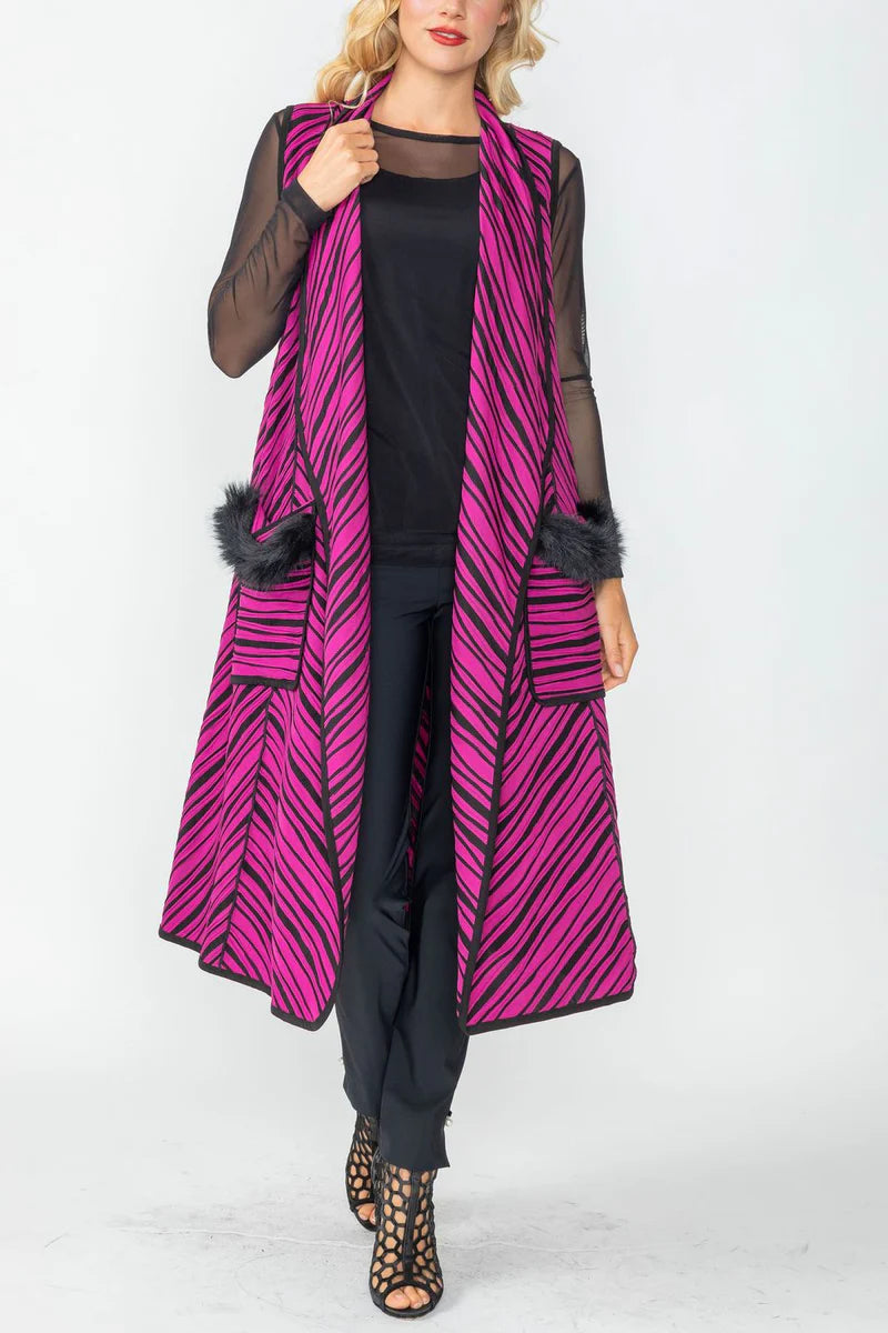 IC COLLECTION Vest- 6957V - FUCHSIA