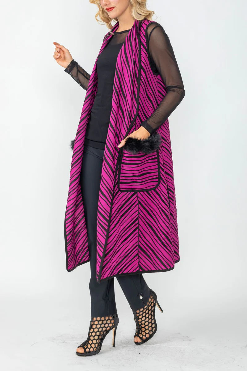 IC COLLECTION Vest- 6957V - FUCHSIA