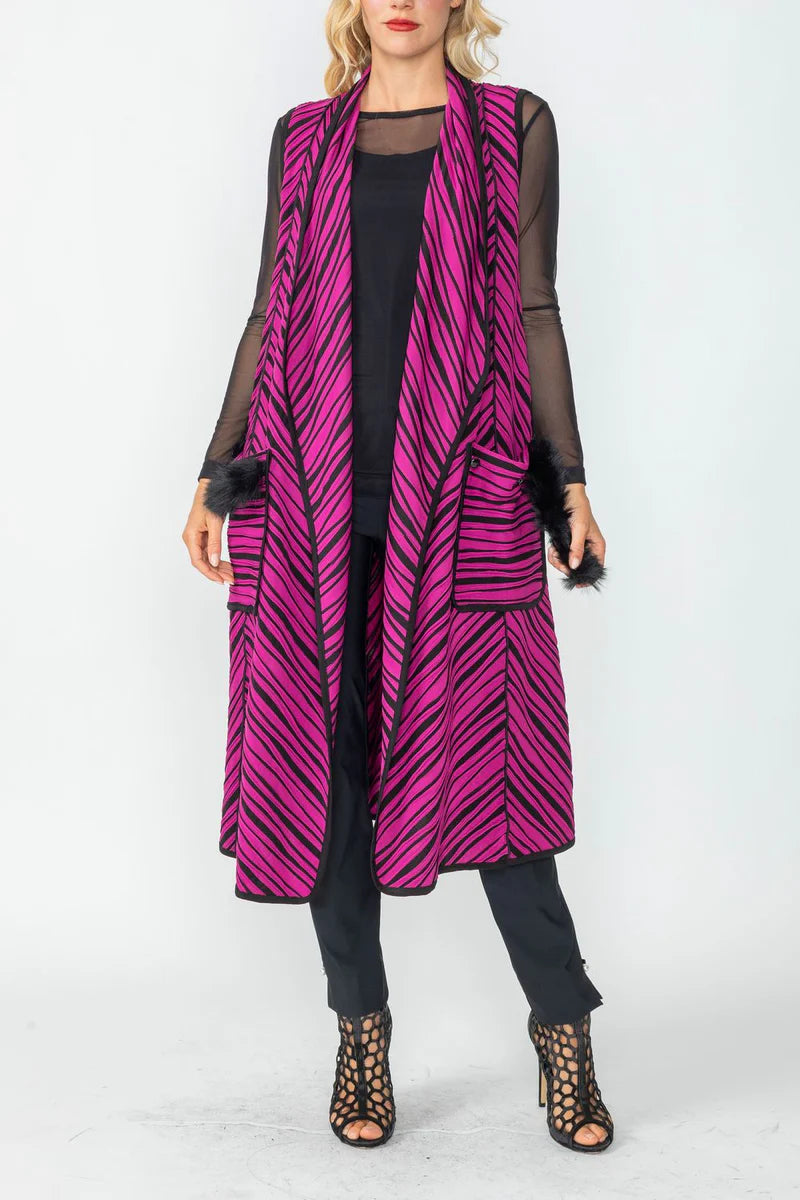 IC COLLECTION Vest- 6957V - FUCHSIA