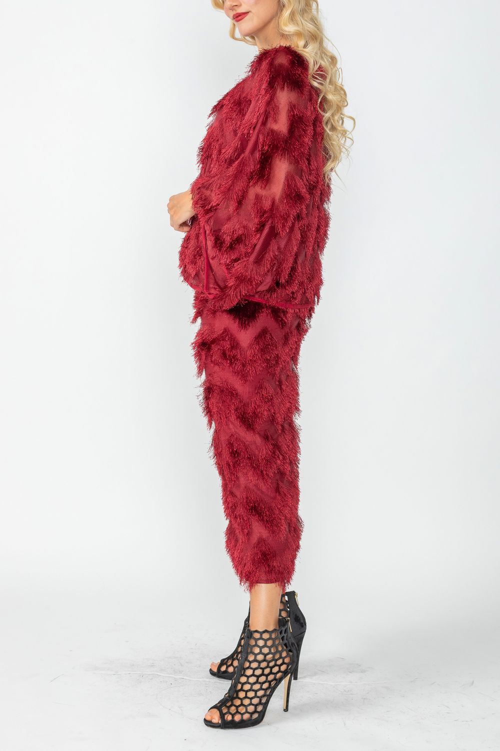 IC COLLECTION Top- 6961T - BURGANDY