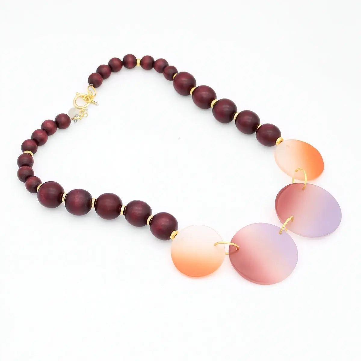 SYLCA Maroon Mirage Statement Necklace - SD26N13 - MAROON