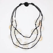 SYLCA Black and Ivory Sky Dream Bib Necklace - LS26N15 - BLACK/IVORY