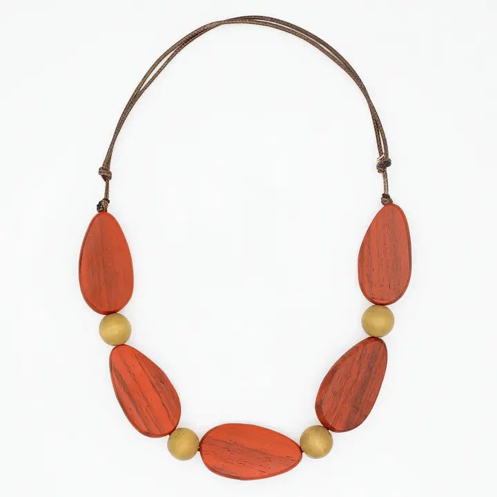 SYLCA Freya Metallic Orange Colorful Necklace - SD26N08 - ORANGE
