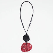 SYLCA Red Sparkle Pendant Necklace