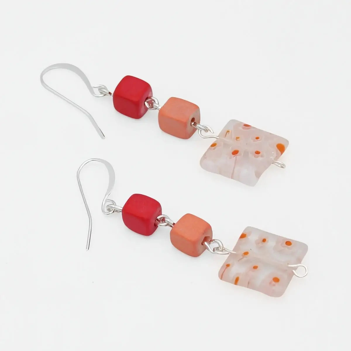SYLCA Peach Floral Drop Earring - SD24E32 - PEACH