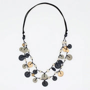 SYLCA Gray Juliette Drop Double Strand Necklace