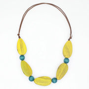 SYLCA Freya Yellow and Teal Colorfall Necklace