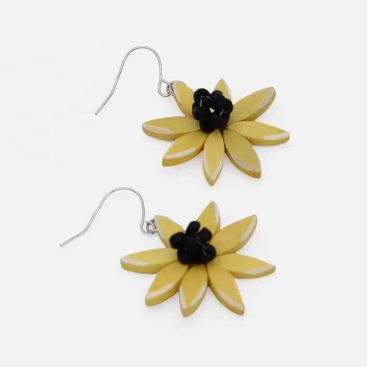 SYLCA Yellow Amaya Flower Earrings - P23E02 - YELLOW