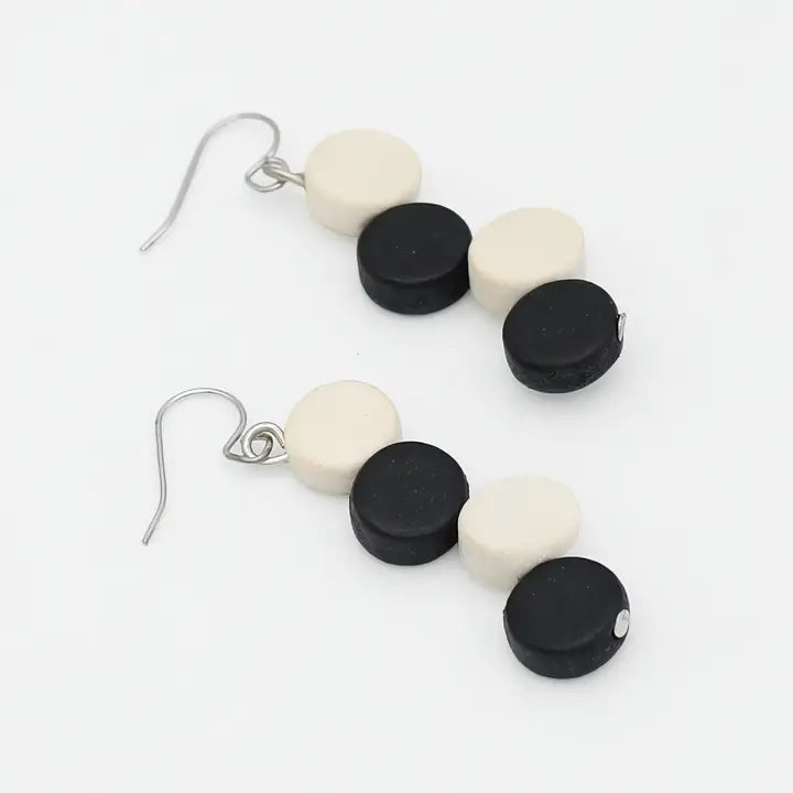 SYLCA Black and White Eva Dangle Earrings - TG26E01 - BLACK/WHITE