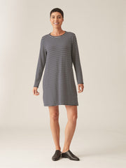 CUT LOOSE - Navy Stripe Fleece Shift Dress - 7041836
