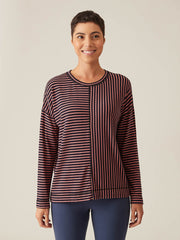 CUT LOOSE - Navy Stripe Fleece Sweatshirt - 7047507